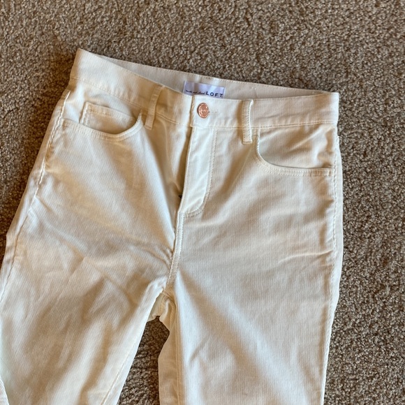 LOFT Highway, Skinny off-white corduroy pants - Picture 3 of 6